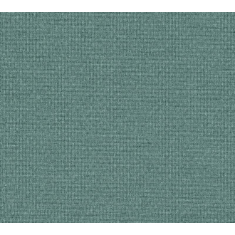 Vliestapete in Petrol mit Leinenstruktur (399885)