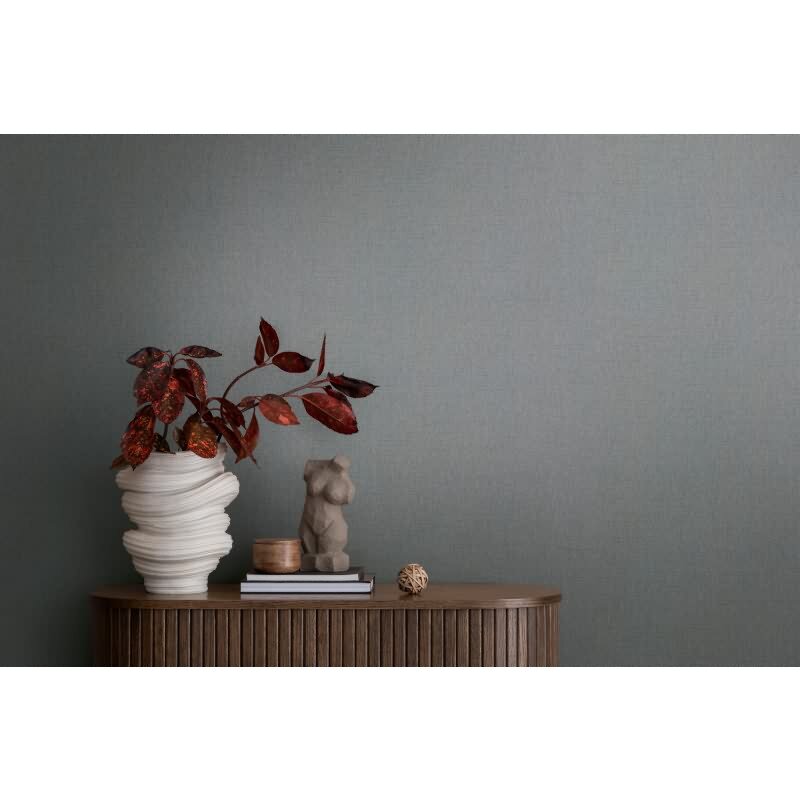 Vliestapete in Jeansblau mit Leinenstruktur (399887)