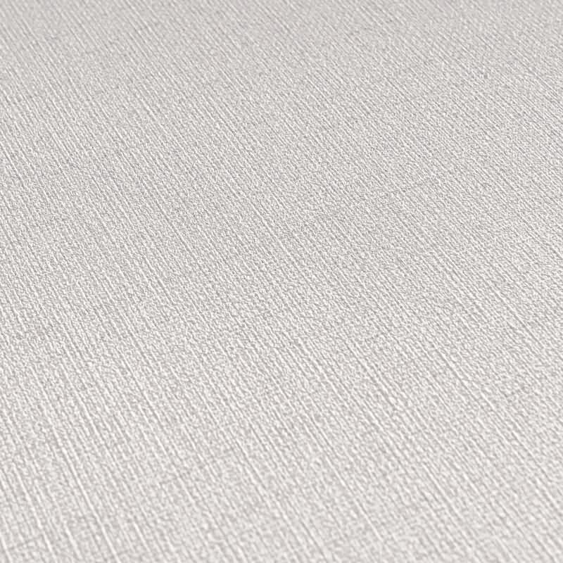 Vliestapete in Hellgrau mit feiner Leinenoptik (399888)