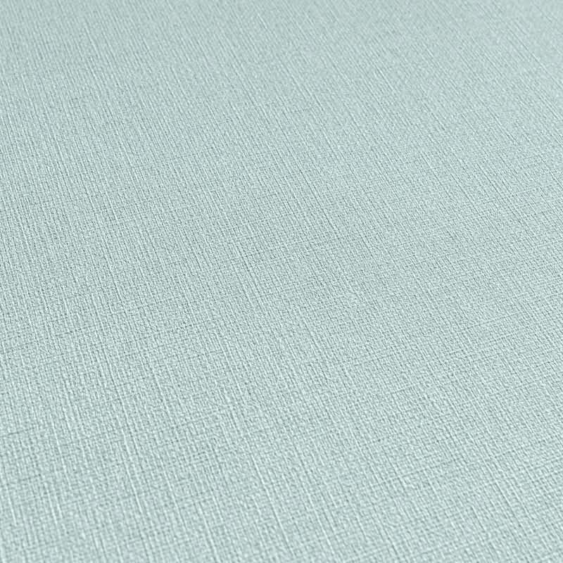 Vliestapete in Hellblau mit zarter Leinenstruktur (399889)