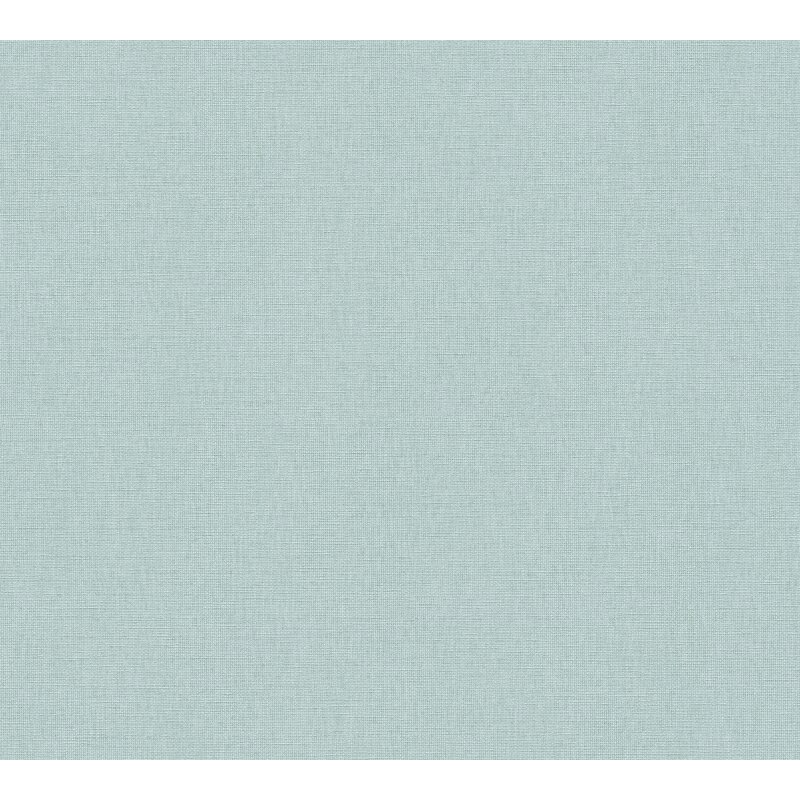 Vliestapete in Hellblau mit zarter Leinenstruktur (399889)
