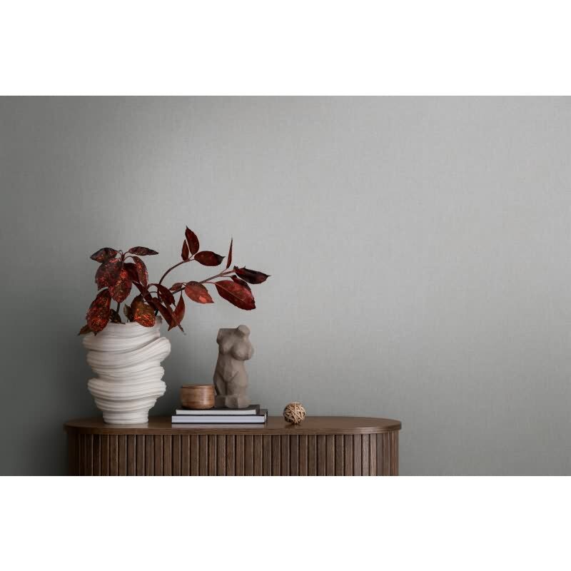 Vliestapete in Hellgrau mit feiner Leinenstruktur (399891)