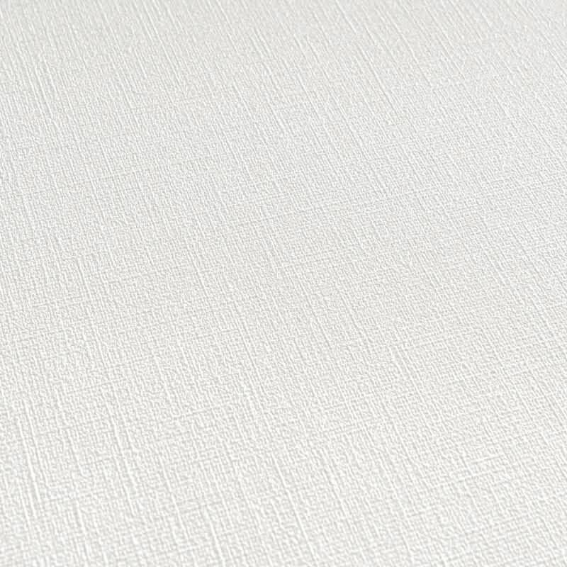 Vliestapete in Hellgrau mit feiner Leinenoptik (399893)