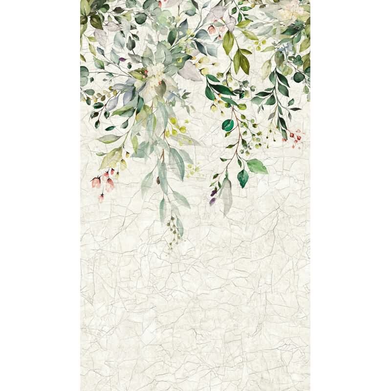 Fototapete Blumen, Blätter Floral Vliestapete Natur matt in Beige für Wohnzimmer, Schlafzimmer, Büro (42176)