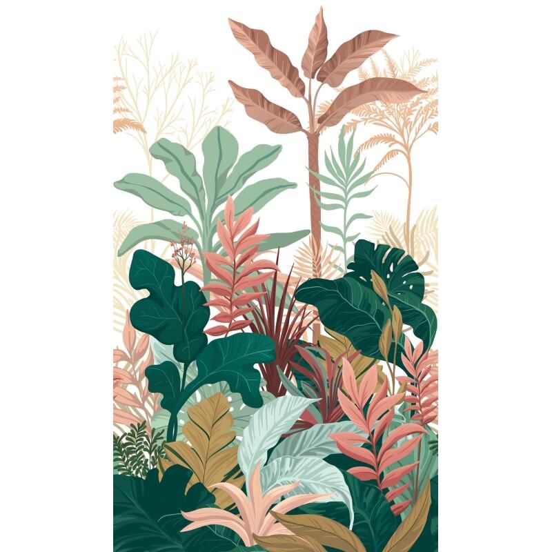 Fototapete Blätter, Dschungel Floral Vliestapete Natur, Dschungel matt in Grün für Wohnzimmer, Schlafzimmer, Büro (42223)