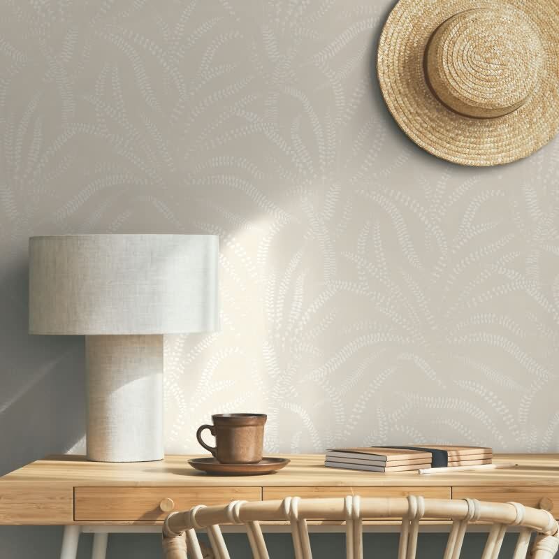 Vliestapete Blätter, Ranken Floral Natur in Beige für Wohnzimmer, Schlafzimmer, Büro (82504)
