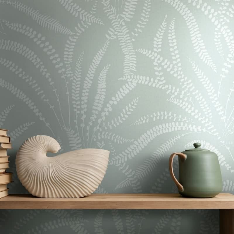 Vliestapete Blätter, Ranken Floral Natur in Grün für Wohnzimmer, Schlafzimmer, Büro (82505)