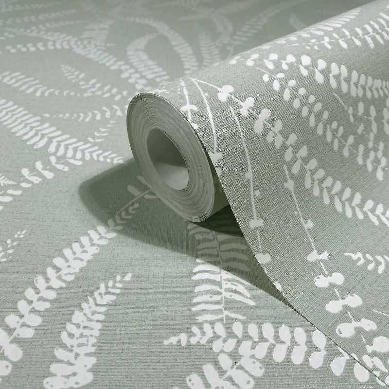 Vliestapete Blätter, Ranken Floral Natur in Grün für Wohnzimmer, Schlafzimmer, Büro (82505)