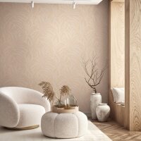 Vliestapete Bl&auml;tter, Ranken Floral Natur in Orange...