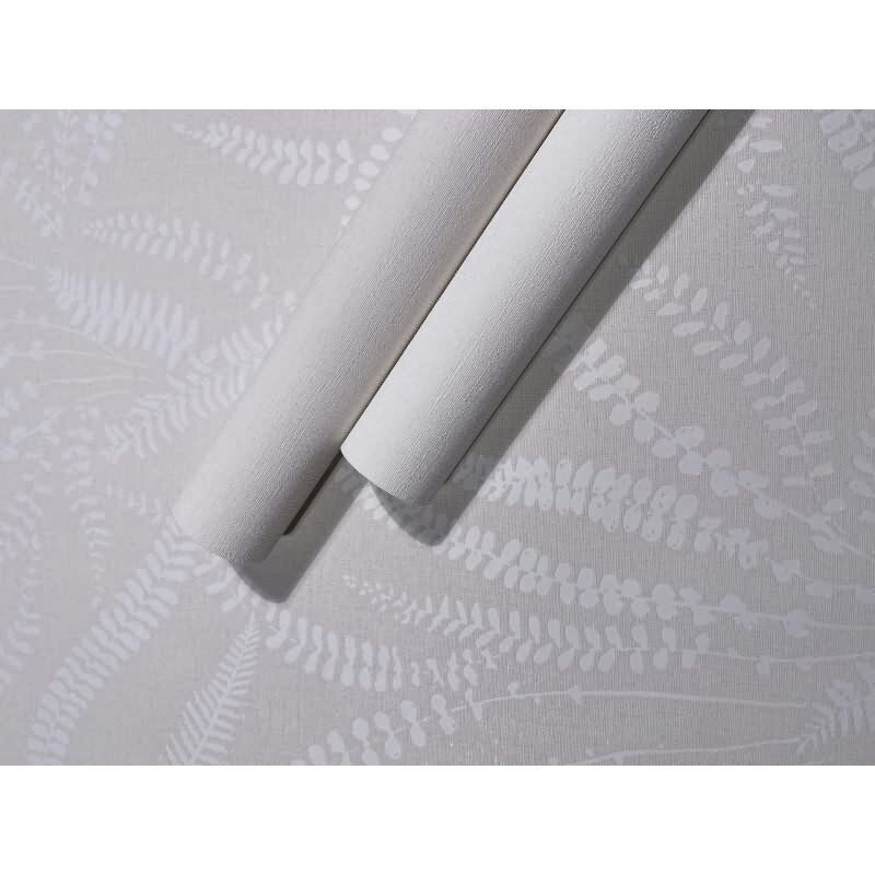 Vliestapete Blätter, Ranken Floral Natur in Weiß für Wohnzimmer, Schlafzimmer, Büro (82507)