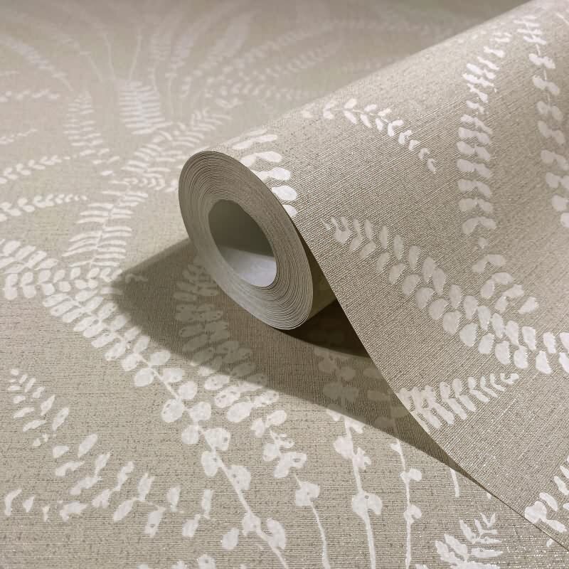 Vliestapete Blätter, Ranken Floral Natur in Grau für Wohnzimmer, Schlafzimmer, Büro (82508)