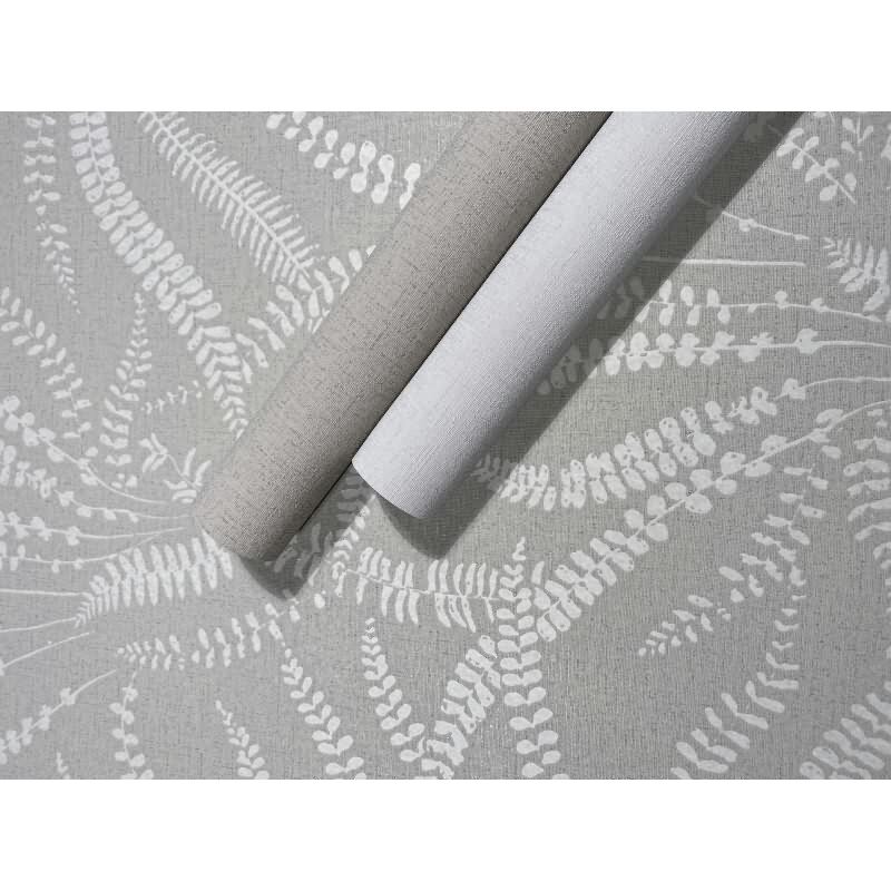 Vliestapete Blätter, Ranken Floral Natur in Grau für Wohnzimmer, Schlafzimmer, Büro (82508)