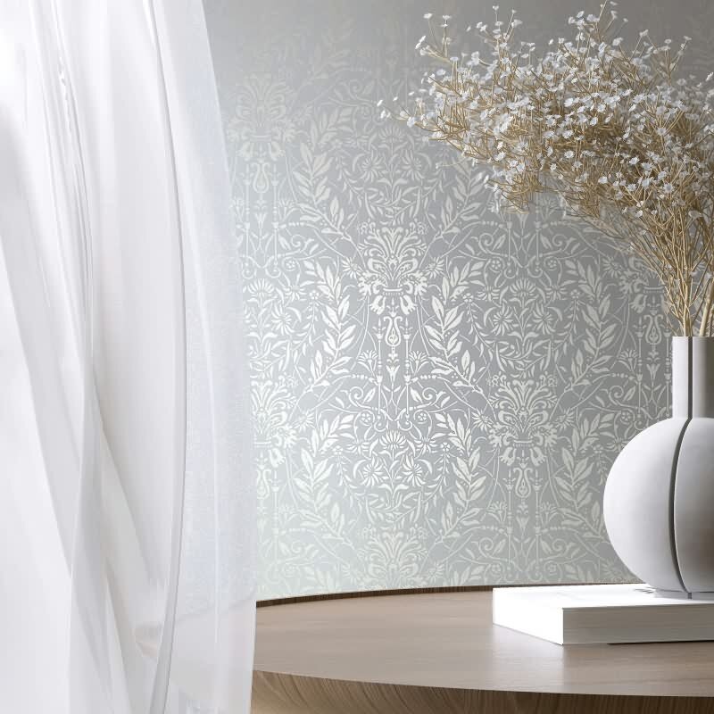 Vliestapete Ornament Floral Natur in Grau für Wohnzimmer, Schlafzimmer, Büro (82509)