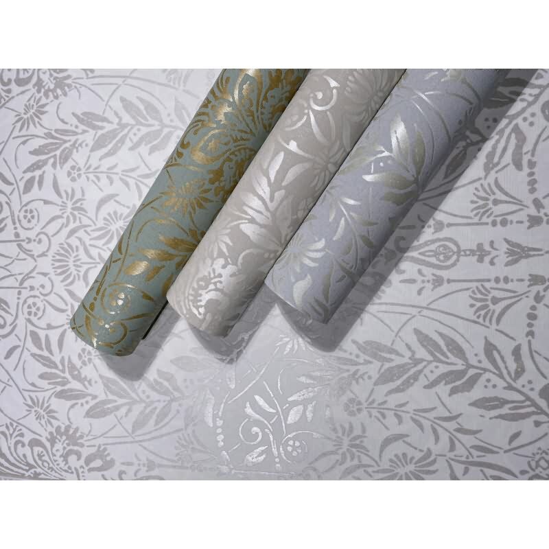 Vliestapete Ornament Floral Natur in Grün für Wohnzimmer, Schlafzimmer, Büro (82510)