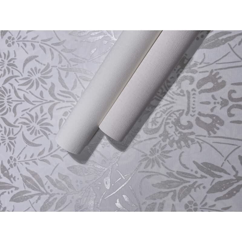 Vliestapete Ornament Floral Natur in Weiß für Wohnzimmer, Schlafzimmer, Büro (82511)