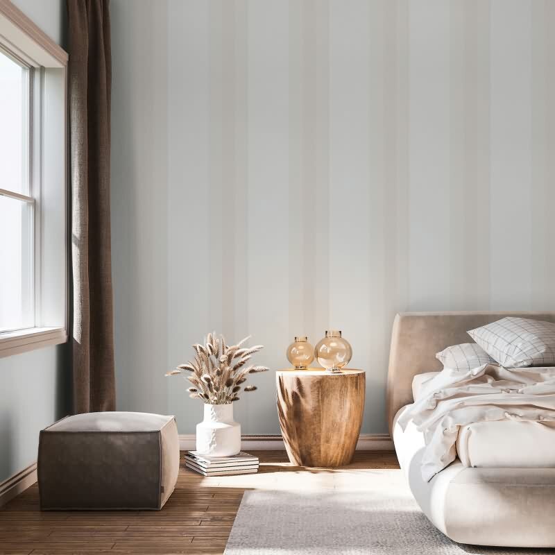 Vliestapete Streifen Streifen Klassisch matt in Weiß für Wohnzimmer, Schlafzimmer, Küche (82561)