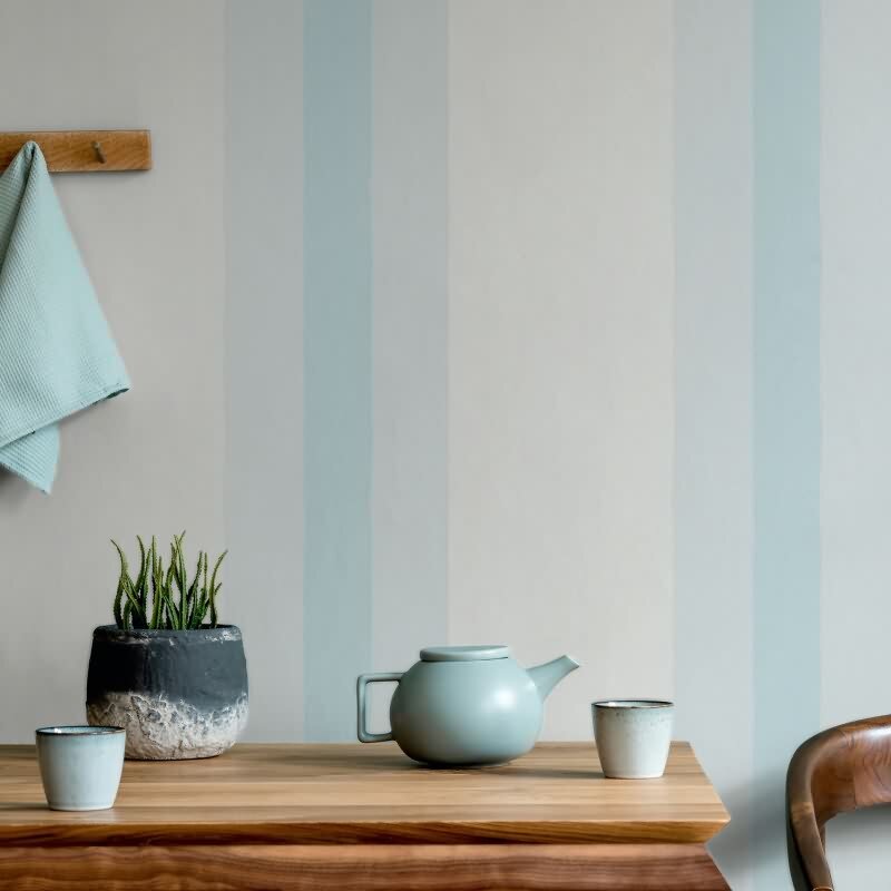 Vliestapete Streifen Streifen Klassisch matt in Blau für Wohnzimmer, Schlafzimmer, Küche (82562)