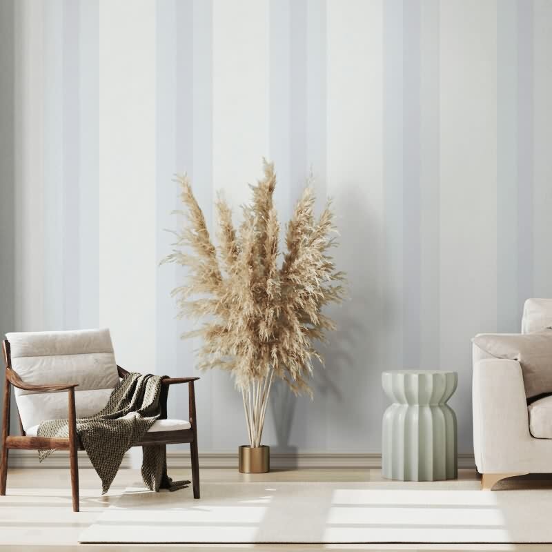 Vliestapete Streifen Streifen Klassisch matt in Grau für Wohnzimmer, Schlafzimmer, Küche (82563)