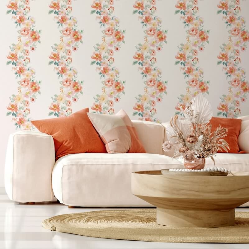 Vliestapete Blumen Floral Natur, Romantisch, Modern matt in Weiß für Wohnzimmer, Schlafzimmer, Küche (89011)