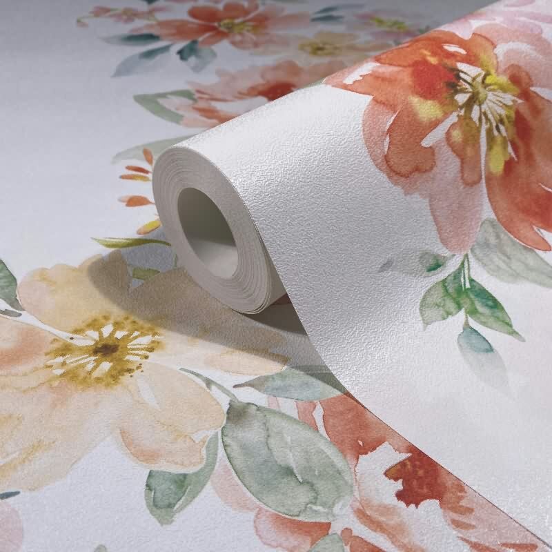 Vliestapete Blumen Floral Natur, Romantisch, Modern matt in Weiß für Wohnzimmer, Schlafzimmer, Küche (89011)