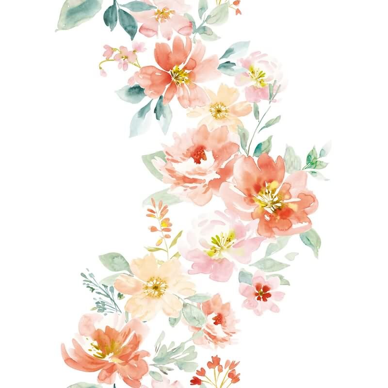 Vliestapete Blumen Floral Natur, Romantisch, Modern matt in Weiß für Wohnzimmer, Schlafzimmer, Küche (89011)