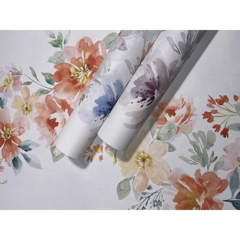 Vliestapete Blumen Floral Natur, Romantisch matt in Weiß für Wohnzimmer, Schlafzimmer, Küche (89012)