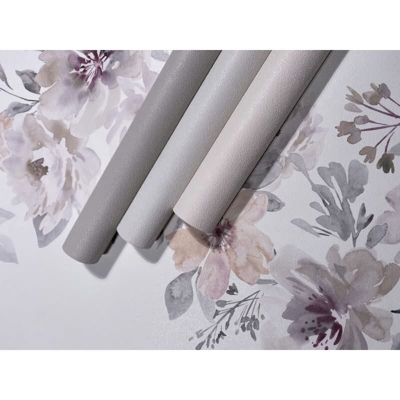 Vliestapete Blumen Floral Natur, Romantisch matt in Weiß für Wohnzimmer, Schlafzimmer, Küche (89013)