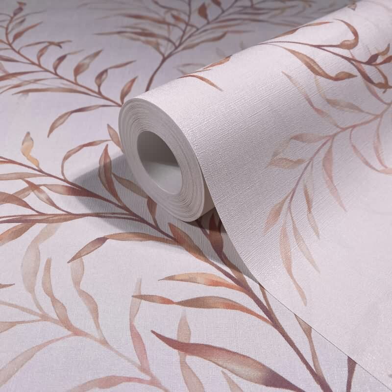 Vliestapete Blätter Floral Natur matt in Weiß für Wohnzimmer, Schlafzimmer, Küche (89016)