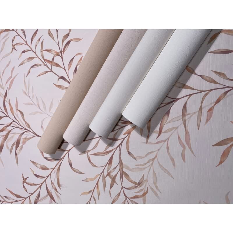 Vliestapete Blätter Floral Natur matt in Weiß für Wohnzimmer, Schlafzimmer, Küche (89016)