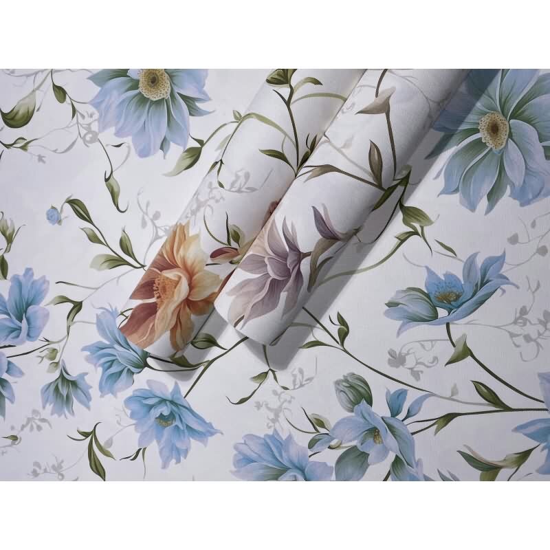 Vliestapete Blumen, Blätter Floral Natur matt in Weiß für Wohnzimmer, Schlafzimmer, Küche (89022)