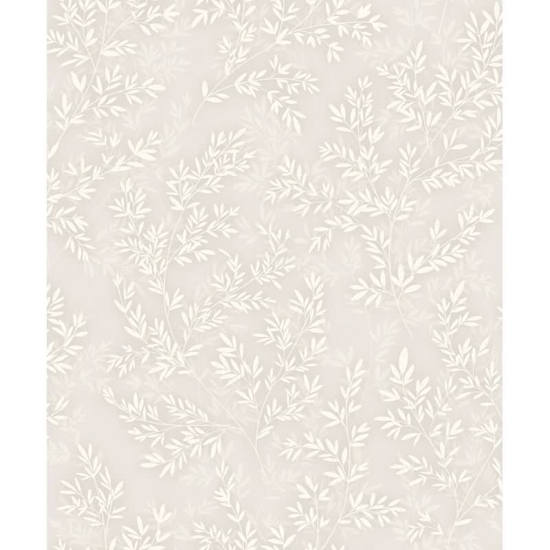 Vliestapete Blätter Floral Natur matt in Grau für Wohnzimmer, Schlafzimmer, Küche (89026)