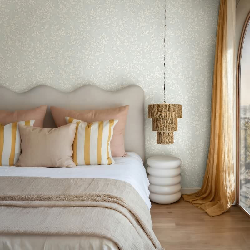 Vliestapete Blätter Floral Natur matt in Grün für Wohnzimmer, Schlafzimmer, Küche (89027)