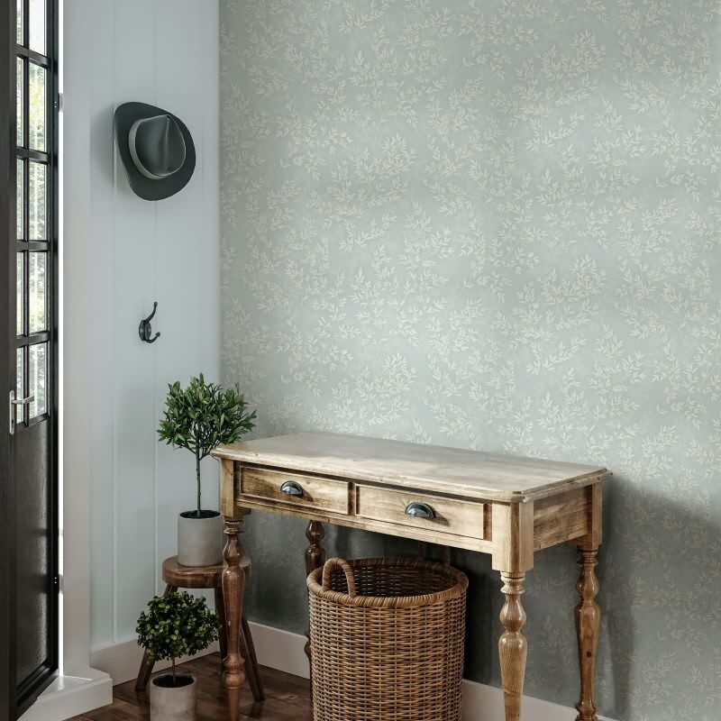 Vliestapete Blätter Floral Natur matt in Grün für Wohnzimmer, Schlafzimmer, Küche (89027)