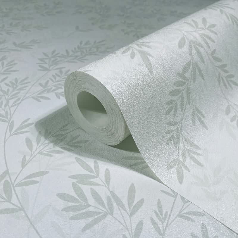 Vliestapete Blätter Floral Natur matt in Weiß für Wohnzimmer, Schlafzimmer, Küche (89029)