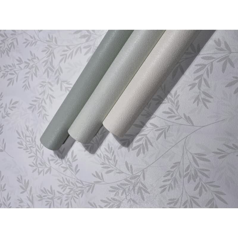 Vliestapete Blätter Floral Natur matt in Weiß für Wohnzimmer, Schlafzimmer, Küche (89029)