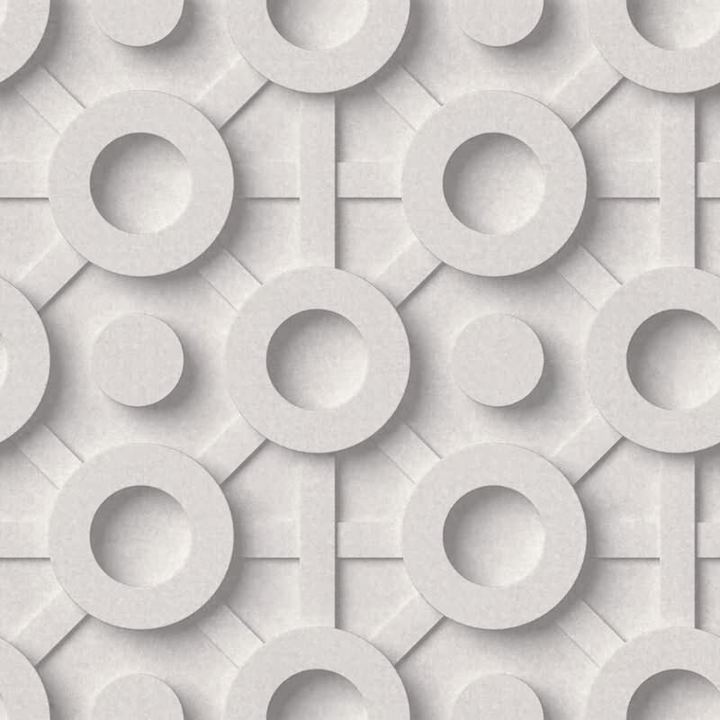 Vliestapete Grafisch 3D-Optik Modern, Kreise matt in Grau für Wohnzimmer, Schlafzimmer, Büro (89030)