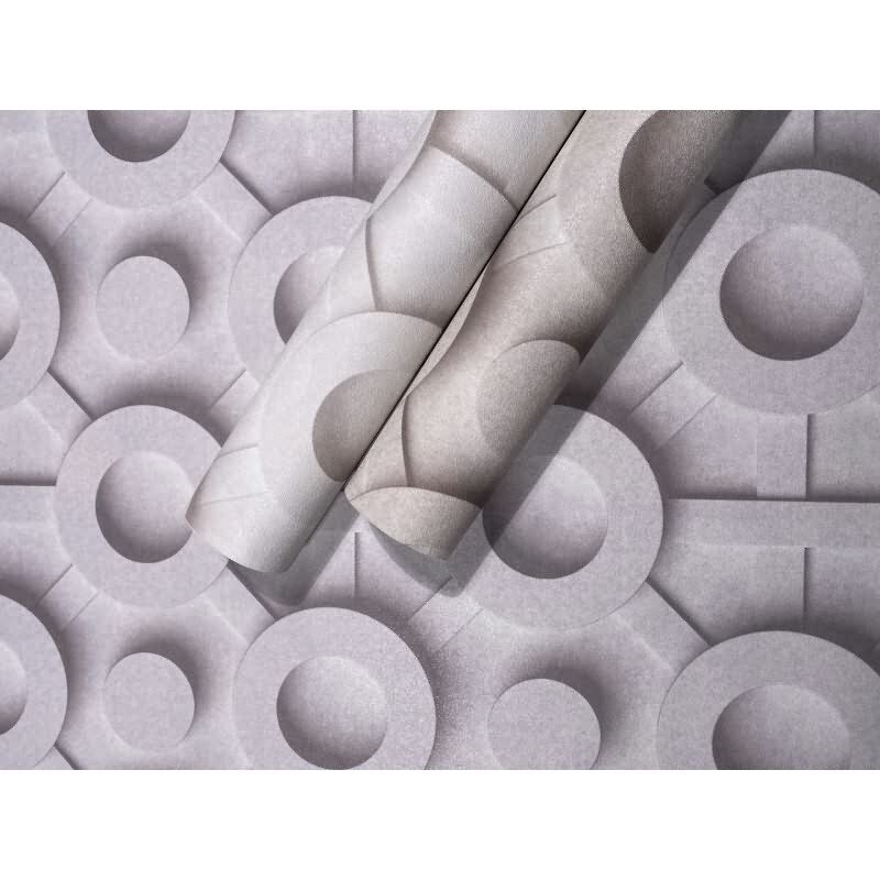 Vliestapete Grafisch 3D-Optik Modern, Kreise matt in Grau für Wohnzimmer, Schlafzimmer, Büro (89030)