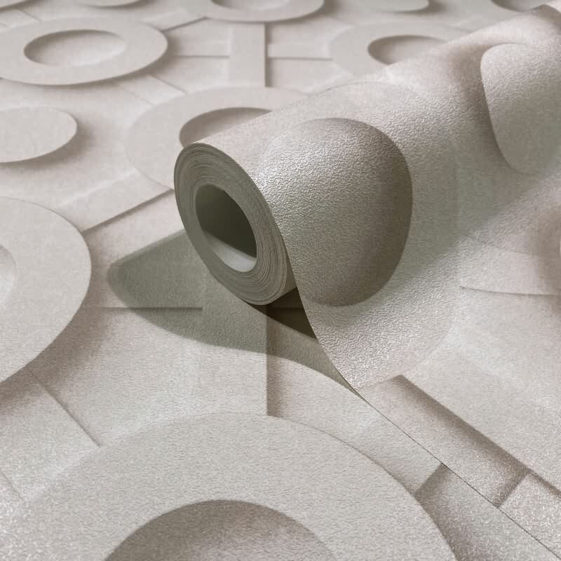 Vliestapete Grafisch 3D-Optik Modern, Kreise matt in Weiß für Wohnzimmer, Schlafzimmer, Büro (89031)