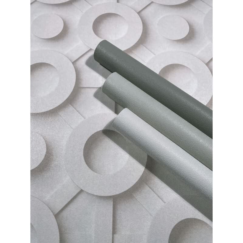 Vliestapete Grafisch 3D-Optik Modern, Kreise matt in Weiß für Wohnzimmer, Schlafzimmer, Büro (89031)