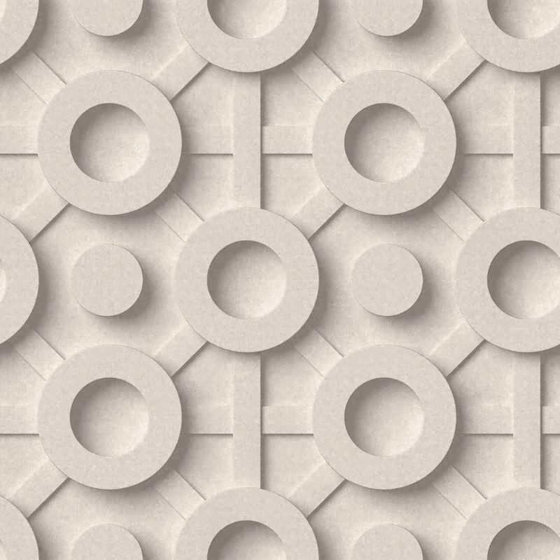 Vliestapete Grafisch 3D-Optik Modern, Kreise matt in Beige für Wohnzimmer, Schlafzimmer, Büro (89032)