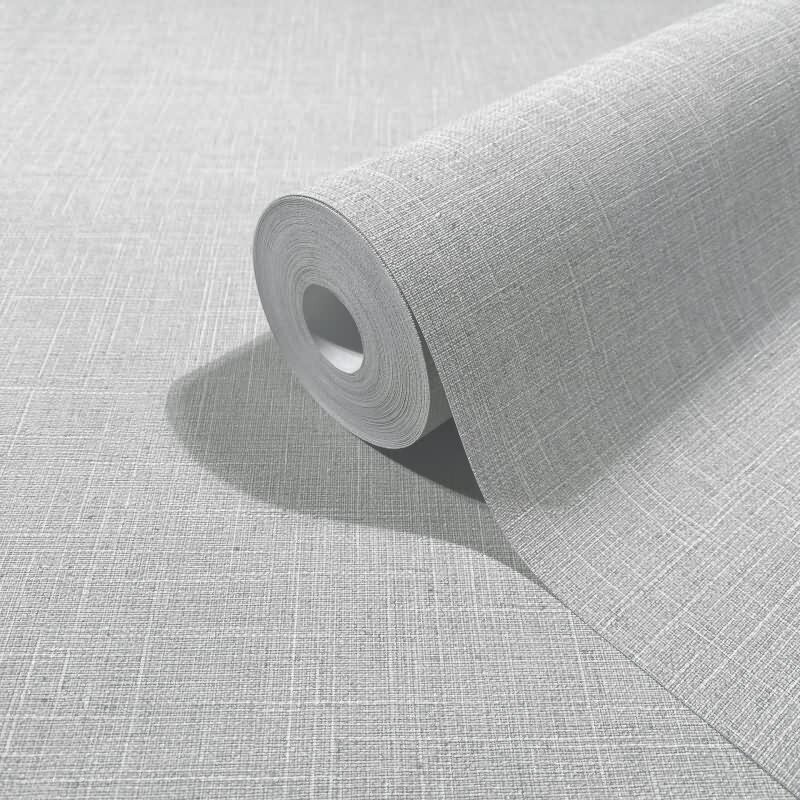 Vliestapete Textil, Struktur Uni Modern matt in Grau für Wohnzimmer, Schlafzimmer, Büro (35748)
