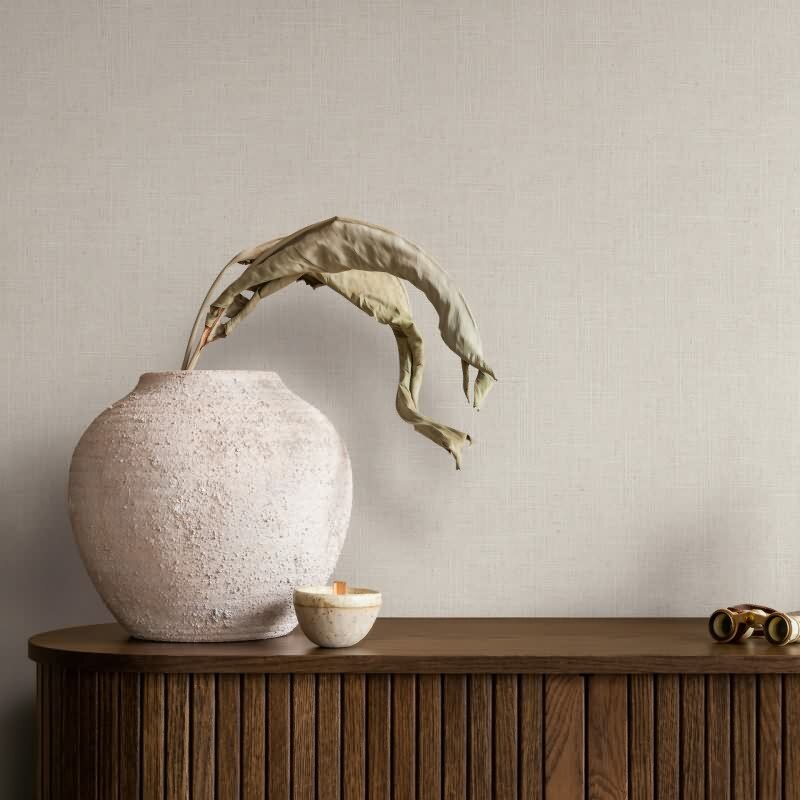 Vliestapete Textil, Struktur Uni Modern matt in Beige für Wohnzimmer, Schlafzimmer, Büro (35750)