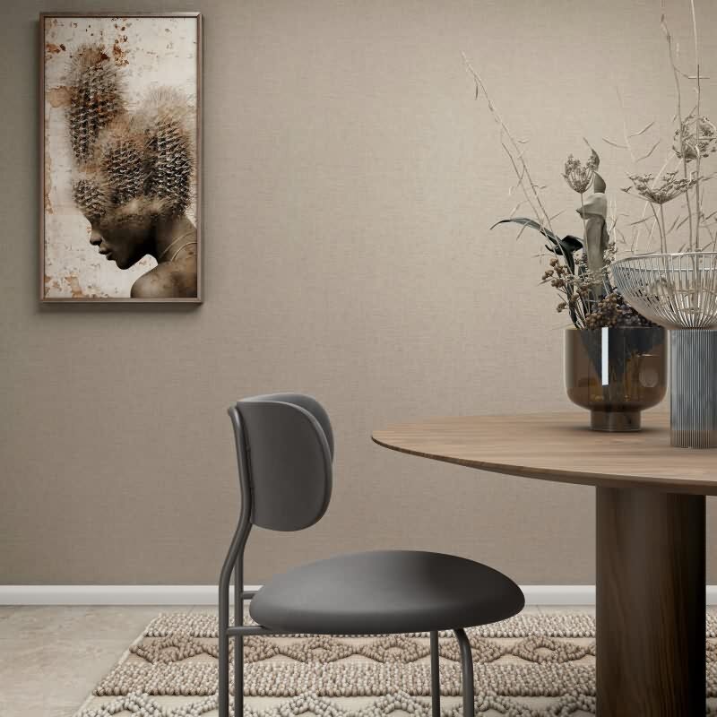 Vliestapete Textil, Struktur Uni Modern matt in Braun für Wohnzimmer, Schlafzimmer, Büro (35758)