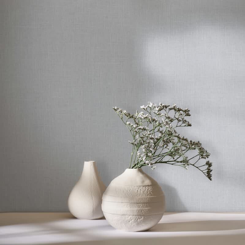 Vliestapete Textil, Struktur Uni Modern matt in Grau für Wohnzimmer, Schlafzimmer, Büro (35759)