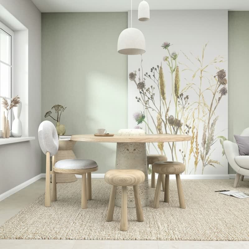 Vliestapete Textil, Struktur Uni Modern matt in Grün für Wohnzimmer, Schlafzimmer, Büro (35761)