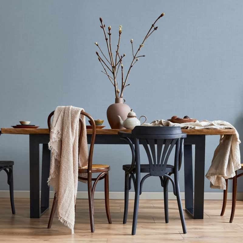 Vliestapete Textil, Struktur Uni Modern matt in Blau für Wohnzimmer, Schlafzimmer, Büro (35763)