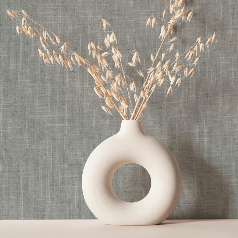 Vliestapete Textil, Struktur Uni Modern matt in Grau für Wohnzimmer, Schlafzimmer, Büro (35768)