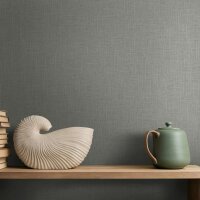 Vliestapete Textil, Struktur Uni Modern matt in Grau...
