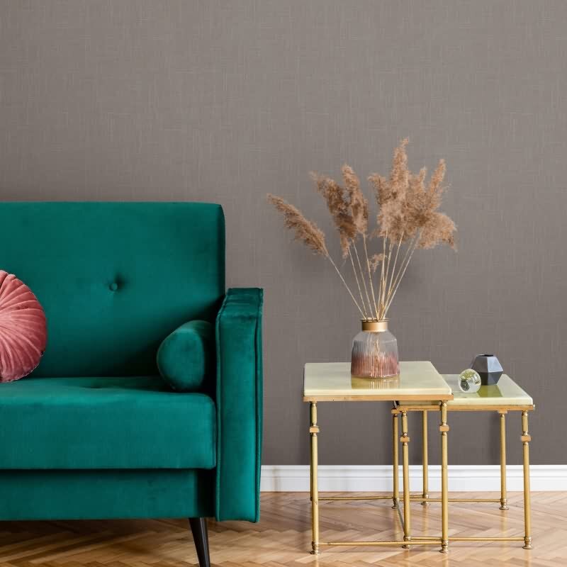 Vliestapete Textil, Struktur Uni Modern matt in Braun für Wohnzimmer, Schlafzimmer, Büro (35769)