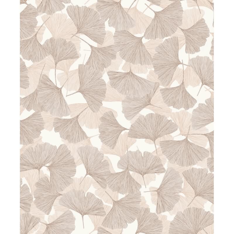 Vliestapete 3D, Blätter Floral Natur matt in Beige für Wohnzimmer, Schlafzimmer, Büro (35780)